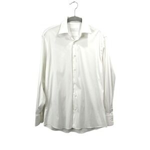 Prada button up white Stretch‎ Poplin dress Shirt Size 38 designer